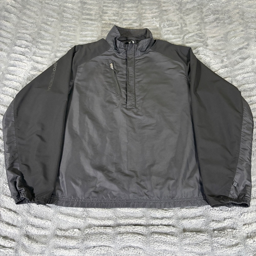 Zero Restriction Tour Series Mens Large Black 1/4 Zip Golf Windshirt Pullover